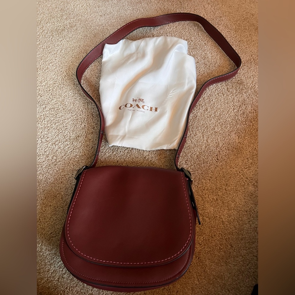 Coach Burgundy Leather Crossbody Bag